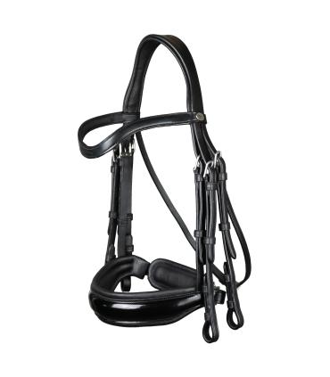 Hoofdstel met brede zwarte lakneusriem Working Collection - Dy'on