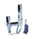 Crystal halster en touw blauw